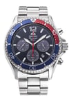 ORIENT Mako RN-TX0201L Chronograph Solar Panda Made in Japan Blue & Red NEW