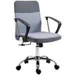 Office Chair Linen Fabric Swivel Desk Chair Home Study Rocker