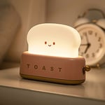 Veilleuse de nuit Diy Toast Cute Bread Led Night Lamp Creative Usb Charging Light Portable Bedside Night Light(gules)
