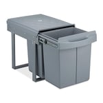 Relaxdays poubelle encastrable coulissante, 2 bacs, système de trie pour le sous-évier, 2x 20 l, HLP 41x34x52 cm, gris