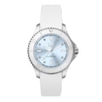 Ice-watch armbandsur - 020365 - ICE stål Vit Pastell - Silverklocka dam med silikonrem (liten)