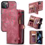 CaseMe Multi-Slot 2 i 1 Plånboksfodral iPhone 13 Mini Röd