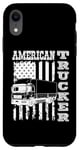 iPhone XR American flag with a truck american trucker Case
