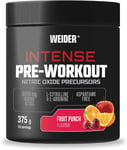 Intense Pre-Workout (375G) Fruit Punch Flavour. Nitric Oxide Precursors, with 20