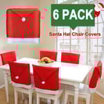 6-pack Julstolsöverdrag Juldekoration Tomteluva Stolsryggöverdrag Stolsöverdrag Hattöverdrag Familjemiddag Jul (50*60cm)