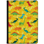 Azzumo Colourful Dinosaurs Faux Leather Case Cover/Folio for the Apple iPad 10.2 (2020) 8th Generation