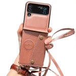 Smidigt Skal med Korthållare - Samsung Galaxy Z Flip 3 Roséguld