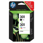 Genuine Original HP 301 Black & Tri-colour Ink Cartridges N9J72AE 2-Pack