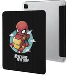 Étui Pour Ipad Pro 2021 Iron Man Spiderman 12,9 Pouces, Type Ordinateur Portable, Support À Trois Volets Avec Porte-Stylos, Réveil/Veille Automatique