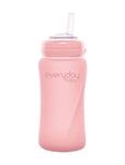 Glass Straw Bottle Healthy + Rose Pink Baby & Maternity Baby Feeding Sippy Cups Pink Everyday Baby