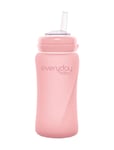 Everyday Baby Glass Straw Bottle Healthy + Rose Pink Rosa