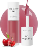 Lip Glow Oil Plumping Lip Gloss - Cherry Tinted Lip Gloss Transparent Moisturizi