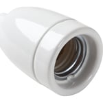 Porslinshylsa E27 M10 glaserad med relief, vit