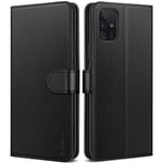 Vakoo Compatible with Samsung A51 Case, Premium Leather Magnetic Closure Flip Wallet Case with [Kickstand][Card Slots] for Samsung Galaxy A51 - Black