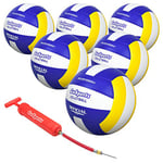 GoSports Intérieur Concurrents Volley-Ball Lot de 6 – Fabriqués à partir de Cuir synthétique – avec Pompe à Ballon et Sac de Transport