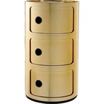 Componibili Metal Storage With 3 Compartments, Gold