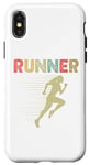 Coque pour iPhone X/XS Retro Runner Marathon Running Vintage Jogging Fans