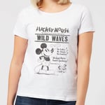 Disney Mickey Mouse Retro Poster Wild Waves Women's T-Shirt - White - XXL - White