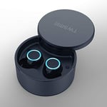 GALIMAXIA Bluetooth Earphone TWS Wireless Headset Bluetooth 5.0 Handsfree Sport Earphones with Charging Box (Black) Home office gaming headset (Color : Dark Blue)