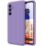 Tumundosmartphone Coque Silicone Liquide Ultra Douce pour Samsung Galaxy A14 4G/5G Couleur Violet