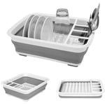 ALBERT AUSTIN Collapsible Dish Drying Rack, Folding Dish Drainer, Large Foldable Dish Drainer Rack, Best Kitchen Storage Solutions for your Campervan Essentials or Motorhome Accessories