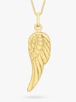 IBB 9ct Gold Angel Wing Pendant Necklace, Gold