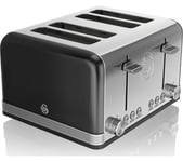 Swan Retro ST19020BN 4-Slice Toaster - Black, Black