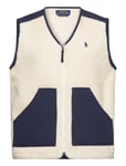 Wind-Blocking Hybrid Vest Tops Sweat-shirts & Hoodies Fleeces & Midlayers Cream Polo Ralph Lauren