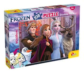 Lisciani, Puzzle pour enfants a partir de 6 ans, 108 pièces, 2 en 1 Double Face Recto / Verso avec le dos à colorier - Disney Frozen Reine des neiges - 91614
