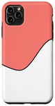 Coque pour iPhone 11 Pro Max Motif géométrique bicolore corail, rose et blanc