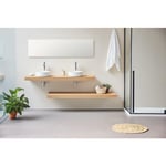 Plan vasque suspendu zero pour salle de bain design chêne 45 x 140 cm - Marron