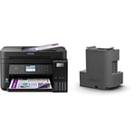 Epson EcoTank ET-3850 Print/Scan/Copy Wi-Fi Ink Tank Printer, With Up To 3 Years Worth Of Ink Included & C13T04D100 Xp5100 Maintenance Boxes, Black