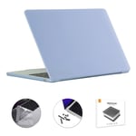 Macbook Air 15 (2023) - ENKAY cover til front og bagside - Inkl. Beskyttelsfilm til tastatur - Lilla/blå