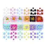 3D Flower Nail Charms och Metall Kaviar Pärlor, Akryl Harts Blommor Nageldesign Guld Silver Nail Ball Beads Nagelpärlor