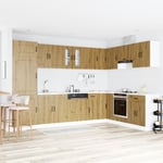 Köksskåp ""Kalmar"" med dubbla diskhoar i artisanoak konstruerat trä