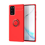 HERCN Case Compatible with Samsung Galaxy S20 FE 4G/FE 5G/S20 Lite/S20 Fan Edition,Ultra Slim Silicone TPU Protection Case with Metal Ring Grip Holder Support Magnetic Car Mount Function (Red)