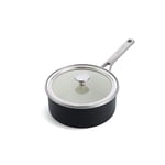 KitchenAid Steel Core Enamel 20 cm/2.4 Litre Saucepan with Lid, German Engineered Enamel, Induction, Oven Safe, Matte Black