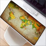 JUMOQI Old World Map Large Gaming Mouse Pad Lockedge Mouse Mat Keyboard Pad Desk Mat Table Mat Gamer Mousepad For Laptop,300X700X2Mm