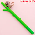 1/3pcs Ballpoint Gel Pen Monkey Shape Dark Green 3pcs