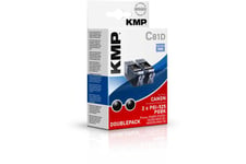 KMP DOUBLEPACK C81D - 2 paket - sort - blækpatron (alternativ till: Canon PGI-525PGBK, Canon 4529B001)