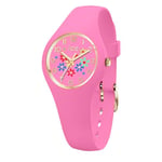 ICE-WATCH - Ice Flower Pinky Bloom - Montre Rose pour Femme avec Bracelet en Silicone - 021731 (Extra Small)