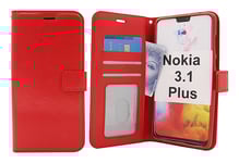 Crazy Horse Wallet Nokia 3.1 Plus (Röd)