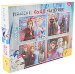 LISCIANI - PUZZLE DISNEY 2 en 1 - La Reine des Neiges - 48 Pièces - 4 Puzzles Frozen Pour Enfants dès 4 ans - 35x25cm - Double Face - Verso à Colorier avec Feutres Inclus - Fabriqué En Italie