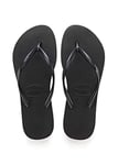 Havaianas Girls Slim (Mini Me), Black, UK child 12/13