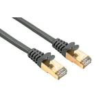 Hama Câble réseau RJ45 "Droit" Ethernet Cat 5e STP (câble de raccordement de 20 m, 1000 Mbit/s, plaqué or, blindé) gris
