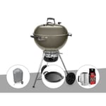 Barbecue à charbon Weber Master-Touch GBS C-5750 57 cm Smoke Grey avec housse, plancha et kit allumage 72x65x107cm Gris