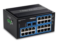 Trendnet Ti-G262 - Version V1.0R - Switch - Hardened, Industrial - Ohanterad - 24 X Gigabit Ethernet + 2 X Gigabit Sfp - Din-Skenmonterbar, Väggmonterbar - Taa-Kompatibel - För P/N: Ti-Mgbrj, Ti-Mgbs10, Ti-Mgbs20, Ti-Mgbs40, Ti-Mgbsx