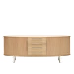 Naver Collection - AK 1300 Skänk, Oljad valnöt, Ben i rostfritt stål - Sideboards - Nissen & Gehl - Träfärgad - Metall/Trä