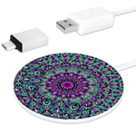 MUOOUM Mandala Floral Pattern Fast Wireless Charger, Wireless Charging Pad 10W Unibody Fast Charging Pad Compatible for iPhone, airpods or any Qi enabled Smartphone