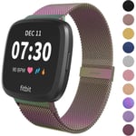 Metall Justerbart Ersättningsarmband Magnetiska Band Kompatibla Med Fitbit Versa/versa 2/versa Lite/se, Flerfärgad Colorful Large